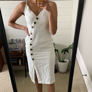 Buttoned front wrap cami dress